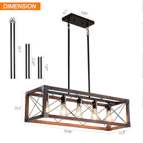 Farmhouse-Lighting-Dining-Room-Light-Fixture-Farmhouse-Chandelier-Kitchen-Island-Lighting-Rustic-5-Light-Pendant-Chandeliers-Country-Wood-Island-Lights-Walnut Farmhouse Lighting Dining Room Light Fixture Farmhouse Chandelier Kitchen Island Lighting Rustic 5 Light Pendant Chandeliers Country Wood Island Lights Walnut