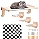 Katze Hängematte Wand montiert, hölzerne Katze Wand Möbel, Katze Regale und Sitzstangen, Katze Wandregal für den Innenbereich mit Plüsch, Katze Wandbett Plattform für Schlafen, Spielen und Klettern
