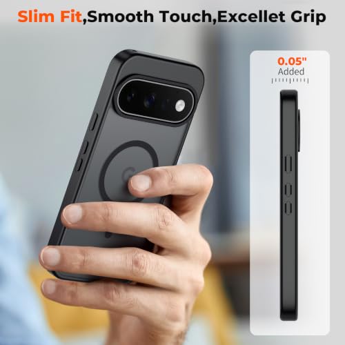 Image of SUPFINE Magnetic for Google Pixel 11 Pro XL Case - Black | With Screen Protector,Translucent Matte,Built-in Magnets,Military Grade Drop Protection,Shockproof Phone Cover