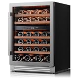 Ca'Lefort 24 Inch Wine Fridge, 52 Bottles Dual Zone 40-65°F Wine Cooler, Adjustable Shelves & 3 LED Light, Wine Refrigerator with Glass Door, Built-in Under Counter Freestanding for Home/Kitchen/Bar