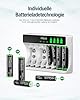 HiQuick LCD 8-slot Battery Charger for AA & AAA Rechargeable Batteries, Type C and Micro USB Input, 5V 2A Fast Charging Function, Intelligent Battery Detection Technology, AA AAA Battery Charger #1