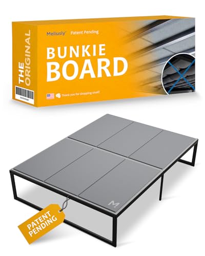 Meliusly Heavy Duty 10mm Bunkie Board Queen Size (60x80'') Patent Pending Low Profile Bed Board Design - Breathable, Noise Minimizing, Moisture Resistant Bunkieboards, Low Profile Bed Support