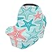 Nautical Ocean Starfish Baby Car Seat Covers, Nursing Cover Breastfeeding Scarf Soft Breathable Stretchy Coverage, Infant Stroller Cover for Boys Girls