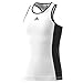 adidas Girls Tennis Court Tank Top, White/Mystery Blue, Large