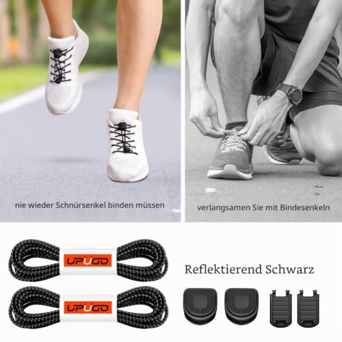 UpUGo 1 Paar Schnürsenkel Ohne Binden, Schnürsenkel Elastische Einheitsgröße für Erwachsene