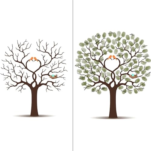 Arbre à empreintes de mariage toile livre d'or souvenir amoureux Color02