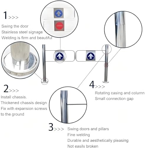 Automatic Swing Safety Gate - Self-Closing 1-Way Metal Security Barrier for Yards & Warehouses, Durable 160x97cm Entrance Gate with Gate Springs, Child & Pet Proof Solution