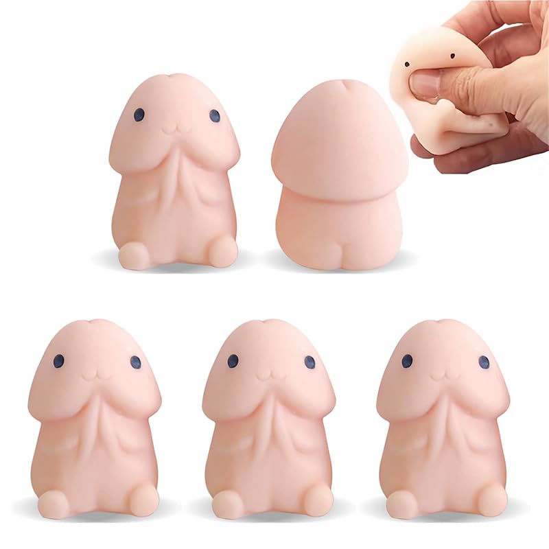 5 Pcs Stress Relief Squeeze Toys with Cute Design, Novelty Squishy Toy with Suction Bottom, Gag Funny Gifts for Birthday Halloween Christmas Weddings Office Parties