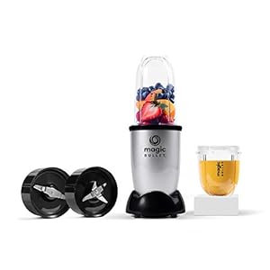 Magic Bullet, 4 Piece Accessories, Multi-Function High-Speed Blender, Silver, MB1002