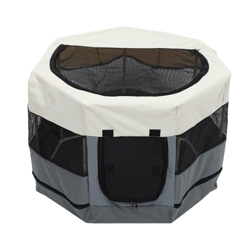 Ipetboom 八角形ペットフェンス 猫用プレイペン 犬用遊び場フェンス 室内ペットゲームテント オックスフォード使用 軽量 コンパクト設計