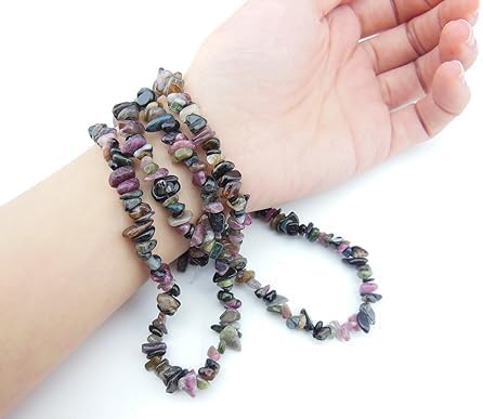 Kashish Gems & Jewels 5-8mm Natural Tourmaline Chips Chip Beads Loose Gemstone Beads for Jewelry Making Strand 35 Inch image 3