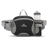 Peicees Hiking Fanny Pack Large Waist Bag for Men Women with Bottle Holder Water Resistant Lumbar Pack for Hiking Camping Fishing Outdoor (Bottle Not Included)