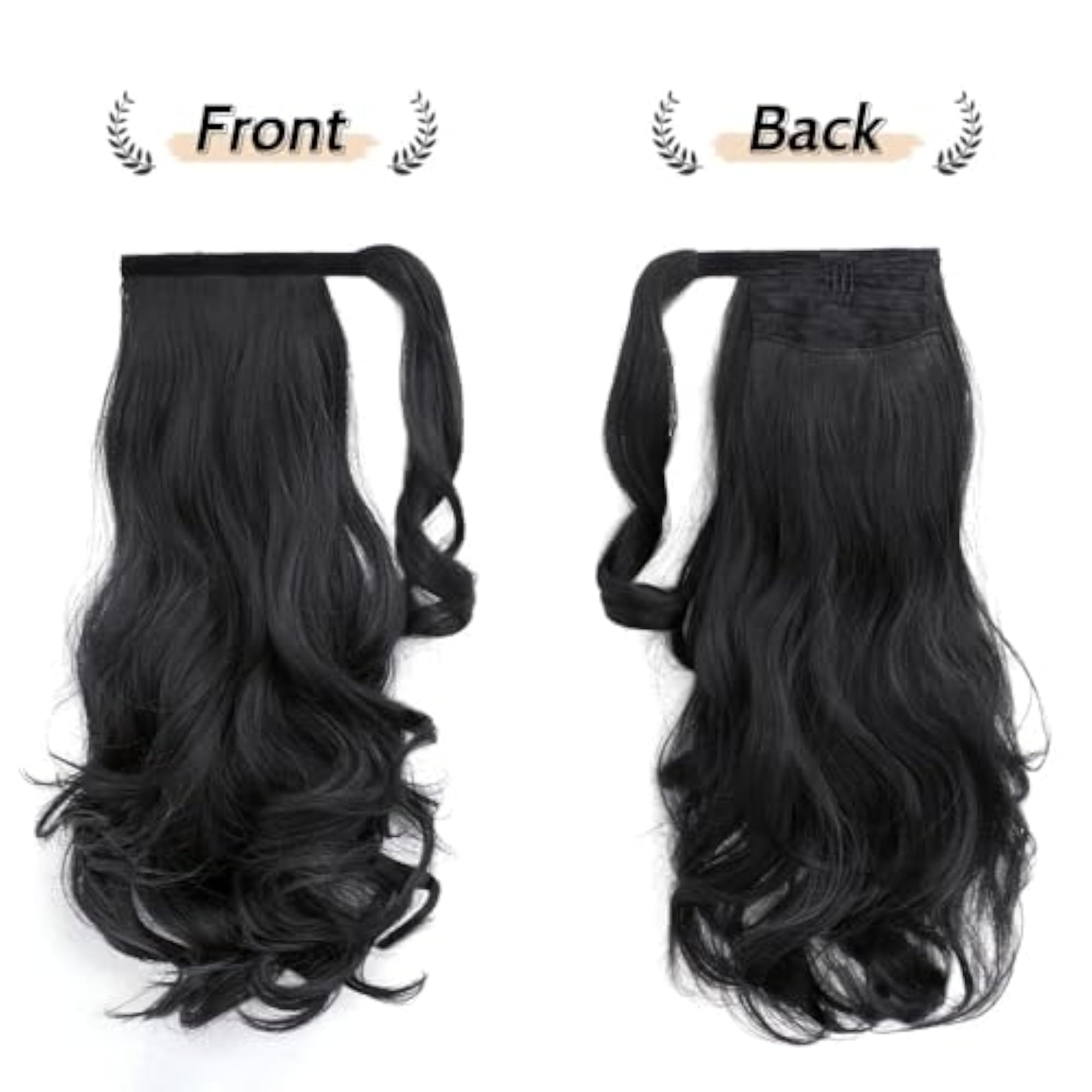 Women's 18 Inch Long Wavy Curly Wrap Around Ponytail Extension