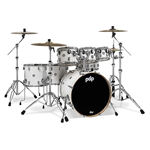 PDP By DW 7-Piece Concept Maple Shell Pack with Chrome Hardware Pearlescent White