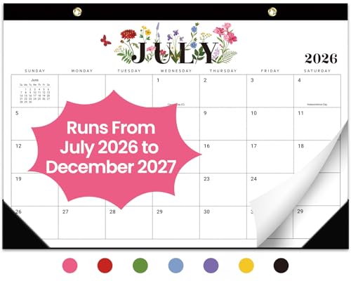 Taja Desk Calendar 2026-2027, Jul 2026-Dec 2027, 18-Month, 17" x 12"