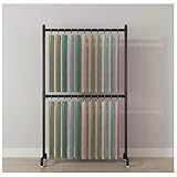 OWOHYG Freistehender Stoffpräsentationsständer Aus Metall, Musteraufbewahrungsständer Für Schals Und Gardinen, Freistehender Organizer Für Quilts/Decken, Für Textilgeschäfte.Black-80x40x150 cm
