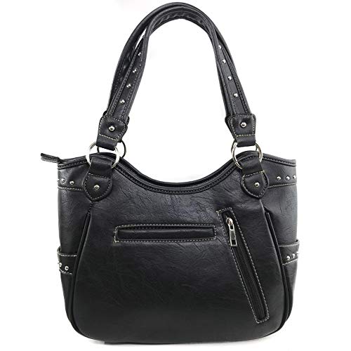 Bolso tote para mujer Zelris con diseño de cruz y alas de ángel, para portación oculta, color negro miniatura 3
