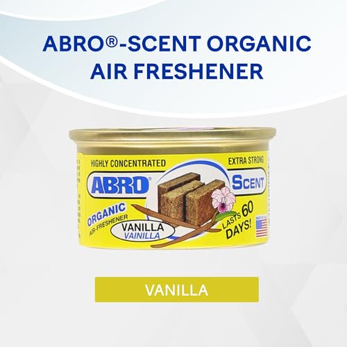 Image of ABRO Car Air Fresheners: Canned, Spill Proof Airfreshener for Home, Office, or Car Accessories Interior, Lasts Up to 60 Days - 3 Pack Vanilla Scent