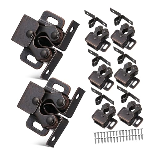 GANAZONO 8セット ダブルローラースプリングキャッチラッチ 鉄製堅牢設計 簡単取付け ドア用 キャビネット 引き出し クローゼット収納用