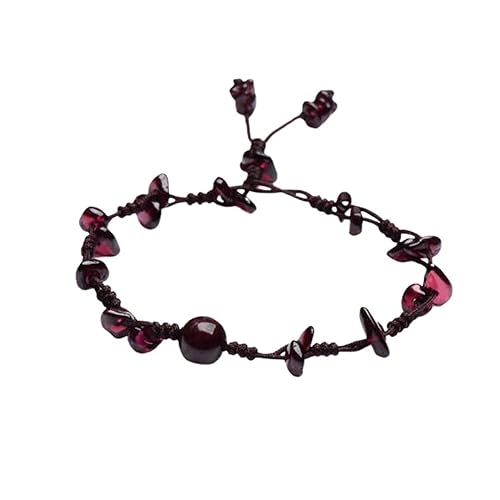 Miniatura 6 de Josephine Design Vintage Ankle Bracelets for Women Cute Natural Garnet Stone Anklet Foot Chain Cute Braided Bracelets Jewelry