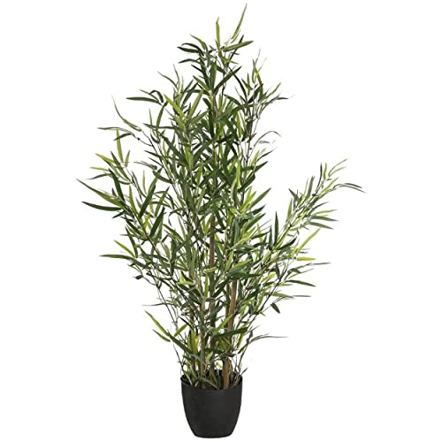 Hogar y Mas Planta Bambú Artificial, Maceta Negra, Decoración Interior Realista 90 cm