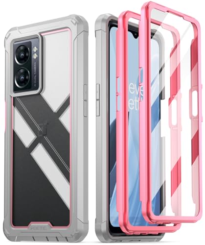 Coque OnePlus Nord N300 5G antichoc intégrale rose transparente Poetic Guardian protection écran