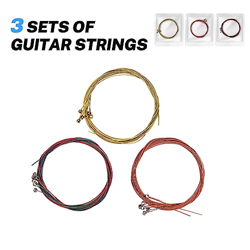 Acoustic Guitar Accessories Kit 68PCS,Including Acoustic Guitar Strings,Guitar Capo,Guitar Picks,Guitar Tuner,Guitar Wall mount,Guitar Bridge pins and other Guitar Accessory