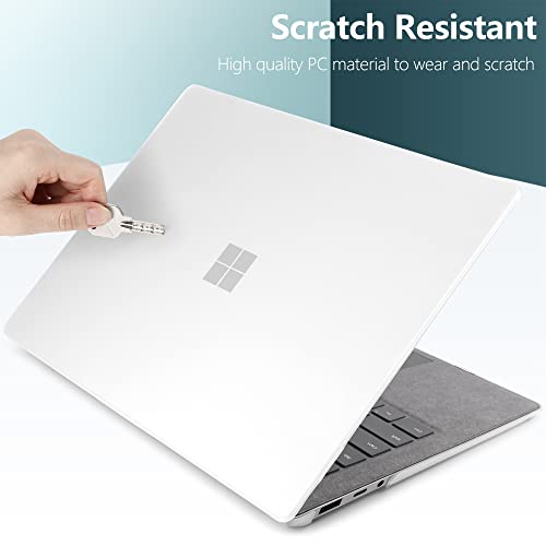 Twolskoo Case For 13.5" Microsoft Surface Laptop 5/4/3 With Alcantara Palm Rest Model 1950/1958/1867/1769, Protective Plastic Hard Shell & Keyboard Cover & Screen Protector & Dust Plugs, Frosted Clear #TOP4