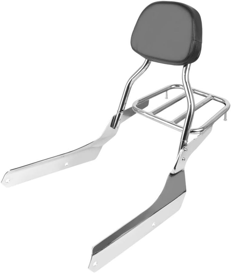 Detachable Rear Backrest with Luggage Rack Pad for ACE VT400 Aero VT750 VT 400 VT 750 C2 RC44 Motorcycles 2006 to 2013 Models Compatible with Various Brands(Chrome)