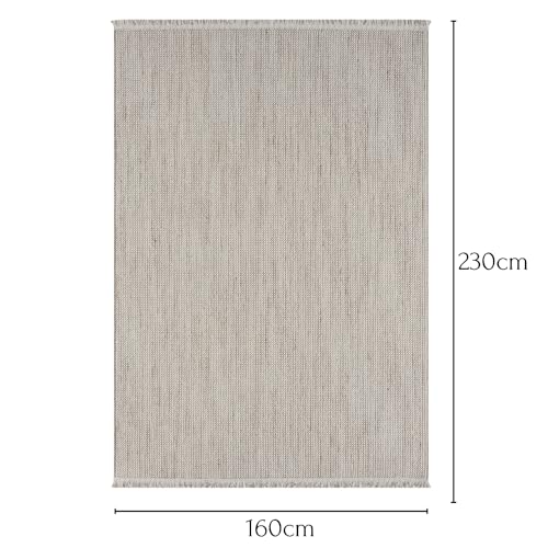 MY-RUG Teppich Divya - Rechteckig Beige, 230 x 160 cm - Natürliche Wärme für das Schlafzimmer, Flur und die Küche - Großer flach gewebter Sisal Teppich - 2