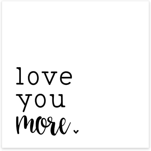 Love You More - Servilletas de bebidas de corazón, 48 servilletas románticas de cóctel para parejas en blanco y negro, 4 34 x 4 34 pulgadas, paquete