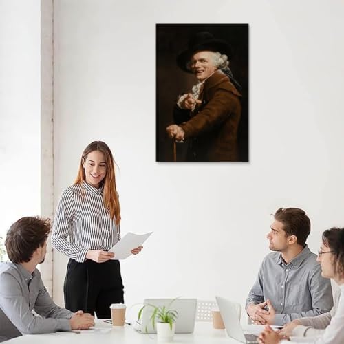 Póster de autorretrato de Joseph Ducreux para un salón moderno y divertido 5
