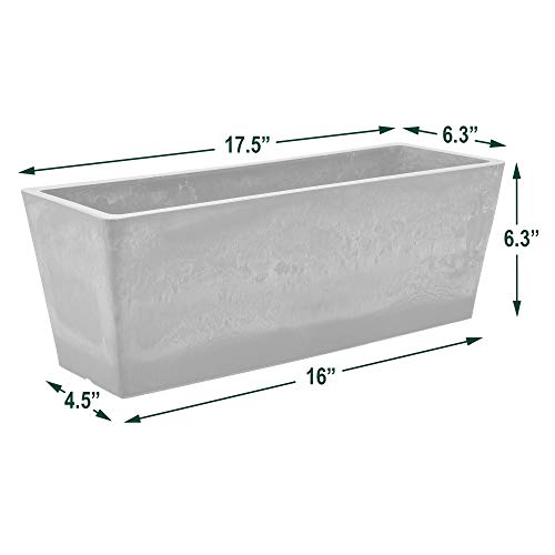 Image of Arcadia Garden Products PSW U45TP Plastic /Stone /Wood Composite Simplicity Window Box, No Drainage Hole (Drillable), 17.5 inch x 7 inch x 6 inch, Taupe (Pack of 8)