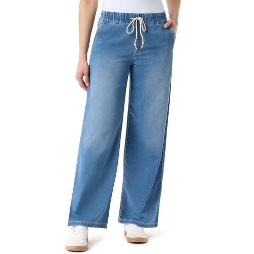 Gloria Vanderbilt Womens Relaxed Drawstring Pull On Wide Leg Jean Standard