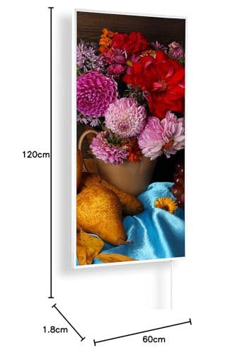 Infrarotheizung mit Bild- Herbst Bildmotive- TÜV SÜD- 1000 Watt Bildheizung- Weißer Rahmen (04. Stillleben)-9