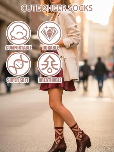 Image of Campsis Women Sheer Socks Sheer Ankle Socks for Women and Girls