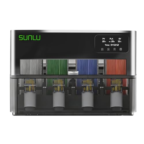 SUNLU AMS Trockner mit Heizer für Bambu Lab AMS Gen 1 70C Schnellaufheizung in 20 Min simultanes Trocknen und Drucken Dreifach-Schutzsystem Kapazität für 4 Spulen intelligente Entfeuchtung