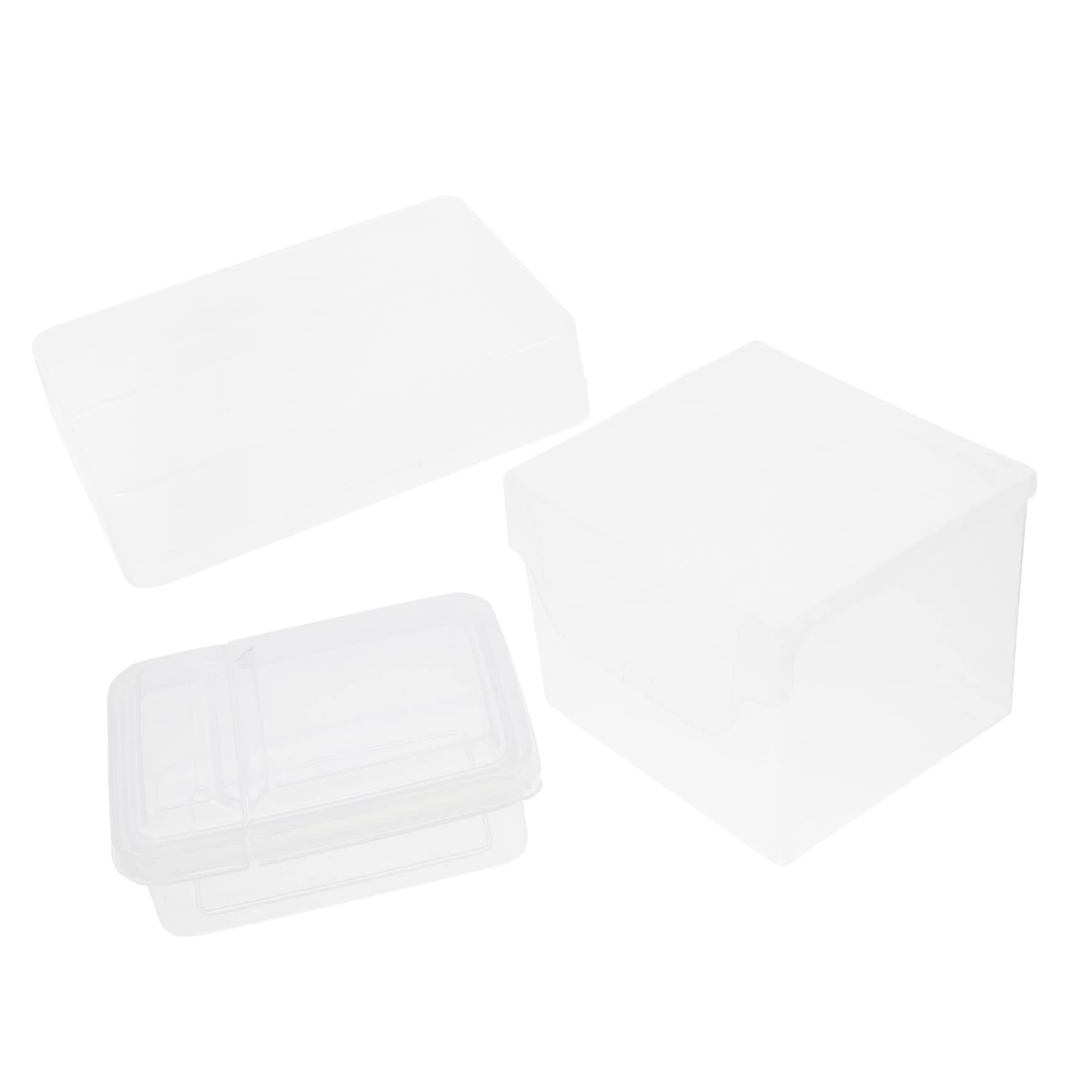Operitacx 3pcs Trading Card Box Organizer Card Storage Box Lid for Game Cards and Study Cards