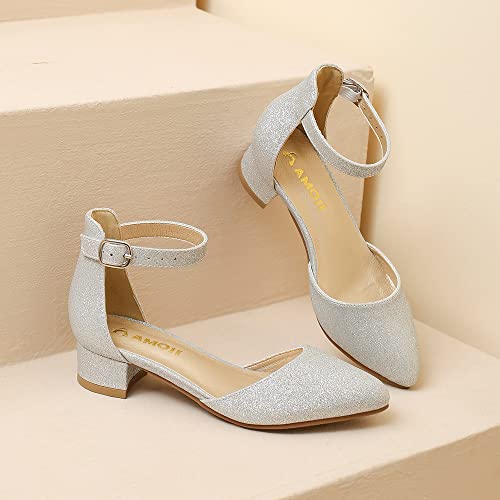 Image of Amoji Girls High Heels Kid Ankle Strap Dress Shoes Wedding Party for Little Kid Big Kid 412