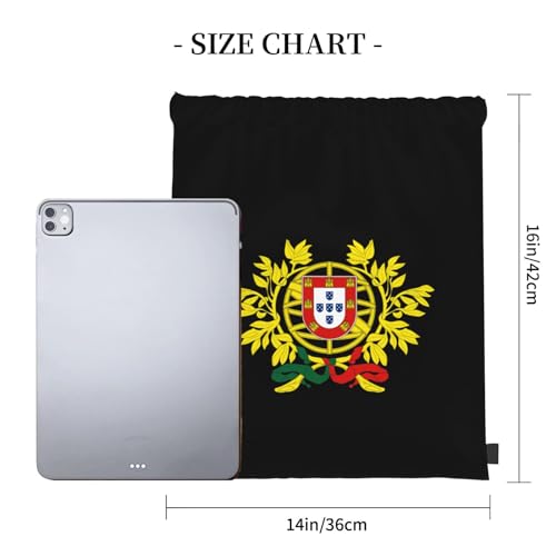 Coat of Arms of Portugal Drawstring Backpack Bag Sport Gym Sackpack for Men Women4