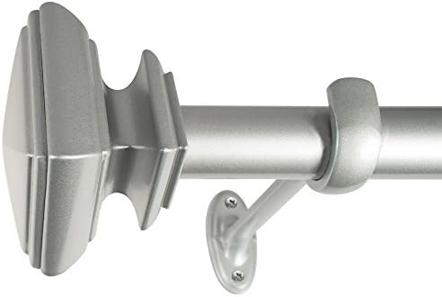 Decopolitan - 27933-36NI Square Adjustable Curtain Rod Set, 36 to 72-Inch, Nickel