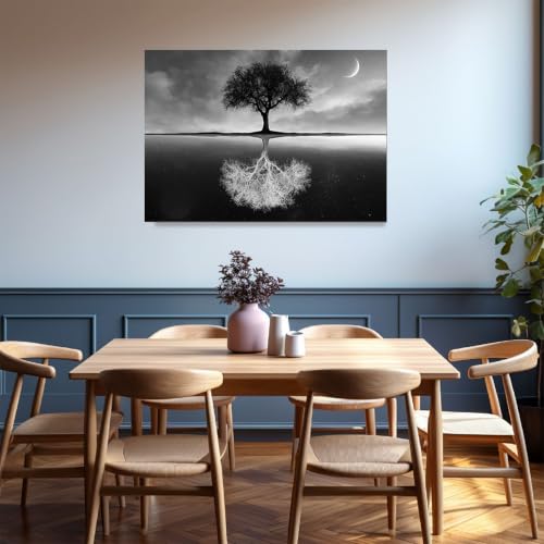 Cartel del Árbol de la Vida en lienzo de 40x60cm sin marco con diseño abstracto 2