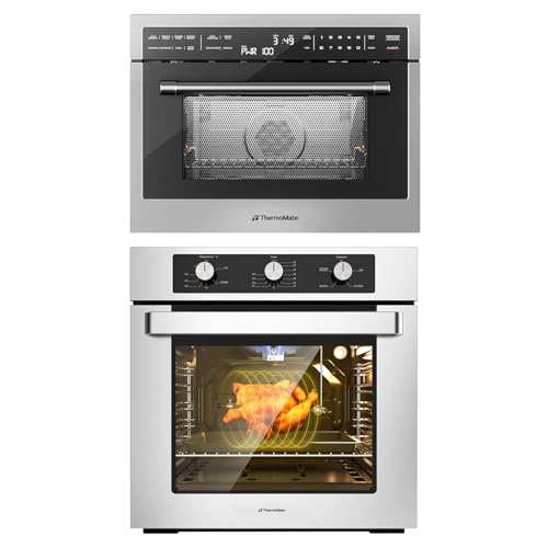 Image of Thermomate 24" Gas Wall Oven, ETL Certified+24 Inch Built-in Microwave and Convection Oven Combination