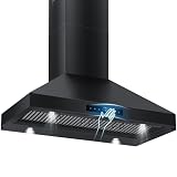 47 inch Range Hood Wall Mount, 1500 CFM with 4-Speed Gesture Sensing & Touch Control, Stainless Steel Ducted Kitchen Stove Vent Hoods with 4 LED Lights, Time Setting, Dishwasher-Safe Baffle Filters