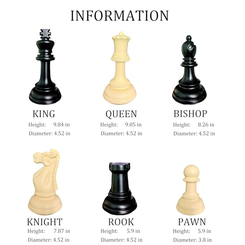 Set gigante de ajedrez King Size con piezas de 10 pulgadas miniatura 2