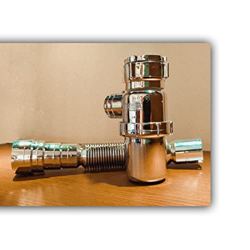 Sifão Sanfonado Universal com Copo Cromado