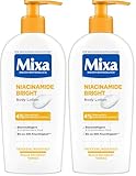 Mixa feuchtigkeitsspendende Bodylotion, Geeignet für Gesicht, Körper & Hände, Für trockene & müde Haut geeignet, Niacinamide Bright, Hypoallergen, 250 ml (Packung mit 2)