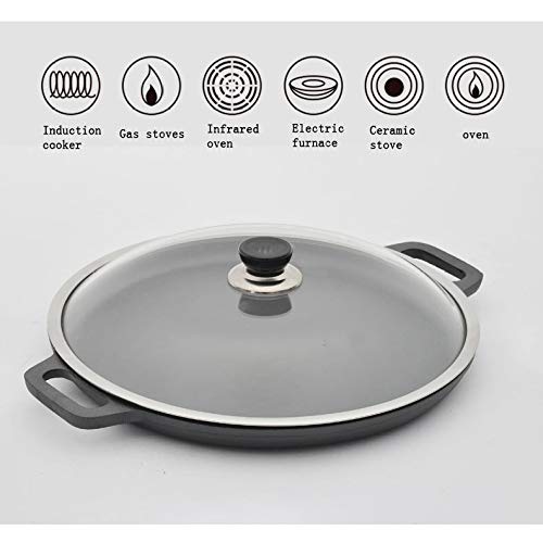 Wok de hierro fundido 35 cm sin recubrimiento químico miniatura 4