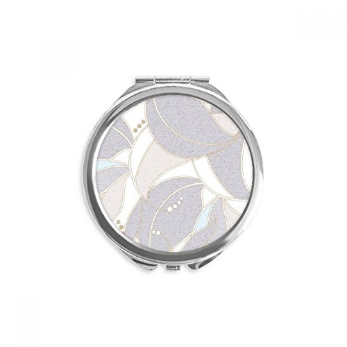 Miroir de poche rond dessin art plante accessoire maquillage portable multicolore