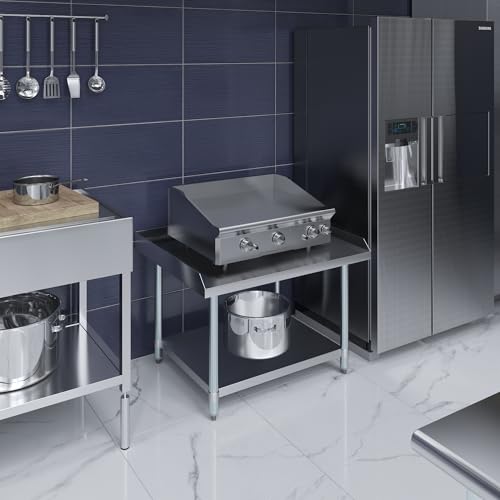 Image of AmGood Stainless Steel Equipment Stand - Heavy Duty, Commercial Grade, with Undershelf, NSF Certified (30 inch Width x 36 inch Length)